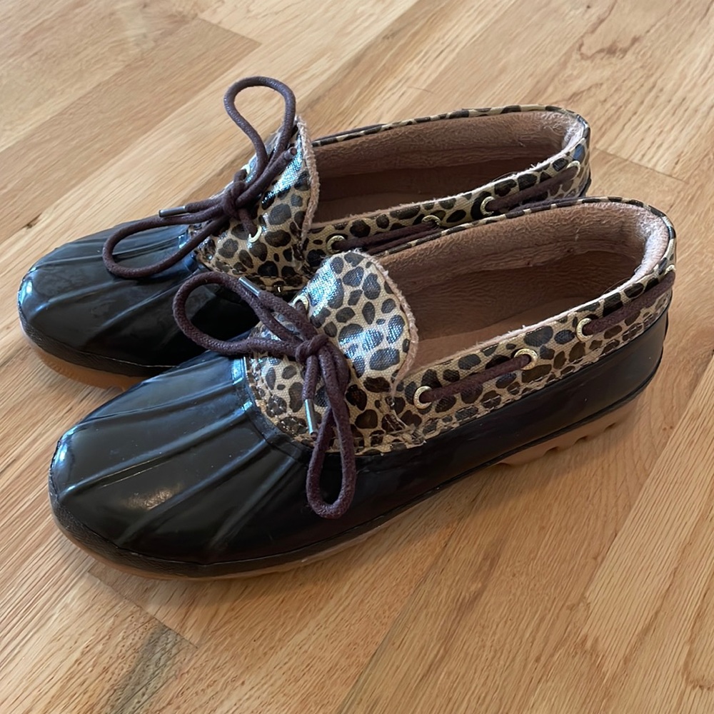Leopard Print Sperry Duck shoes